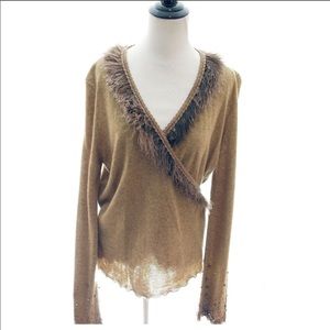 Riani Couture Feather Sweater Wool Cashmere Blend
